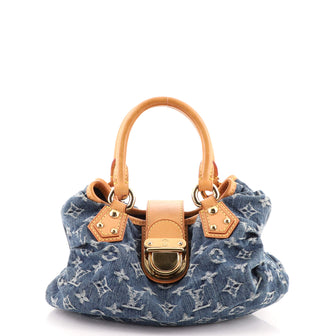 Louis Vuitton Pleaty Handbag Denim Small