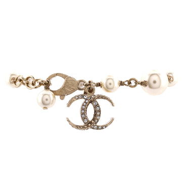Chanel CC Charm Bracelet Metal with Faux Pearls, Beads and Crystals