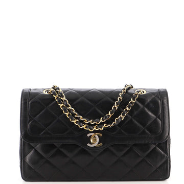Chanel Vintage Two Tone CC Flap Bag Quilted Lambskin Medium