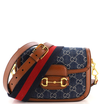 Gucci Horsebit 1955 Shoulder Bag GG Denim Mini