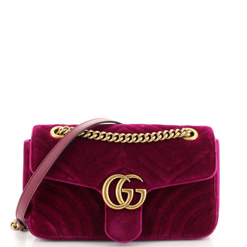 Gucci GG Marmont Flap Bag Matelasse Velvet Small