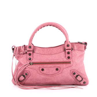  Balenciaga First Giant Studs Handbag Leather Pink 1944406