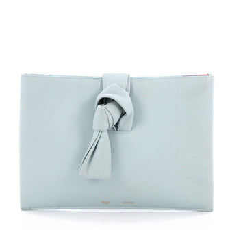 Celine Knotted Clutch Leather Blue