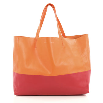 Celine Horizontal Bi-Cabas Tote Leather Large Red