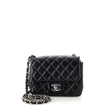 Chanel Square Classic Single Flap Bag Quilted Lambskin Mini