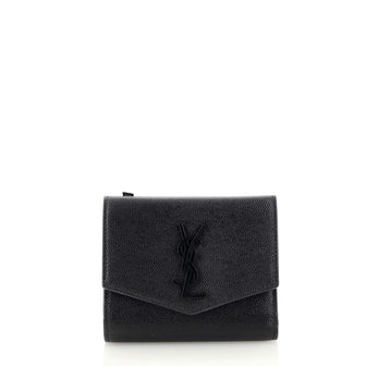 Saint Laurent Uptown Compact Flap Wallet Leather