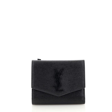 Saint Laurent Uptown Compact Flap Wallet Leather