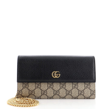Gucci GG Marmont Continental Chain Wallet GG Coated Canvas and Leather