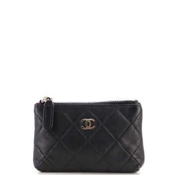 Chanel Zip Key Pouch Quilted Lambskin