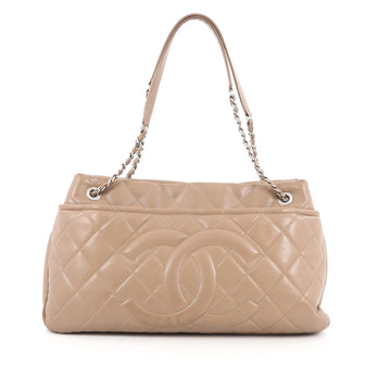 Chanel Timeless CC Soft Tote Quilted Caviar Large Neutral 1945002
