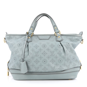 Louis Vuitton Stellar Handbag Mahina Leather PM Blue 1945010