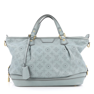 Louis Vuitton Stellar Handbag Mahina Leather PM Blue 1945010