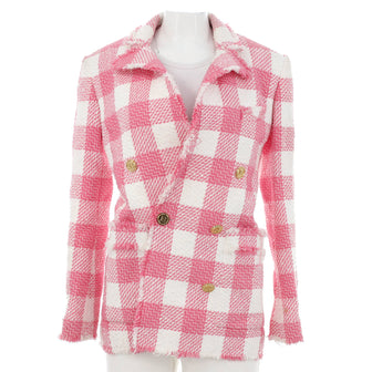 Balmain Women's Double Breasted Blazer Tweed