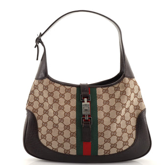 Gucci Web Jackie O Hobo GG Canvas Medium