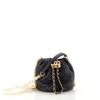 About Pearls Bucket Bag Quilted Calfskin Mini
