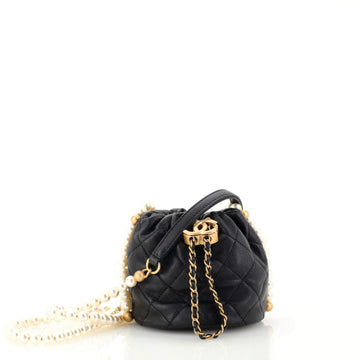 Chanel About Pearls Bucket Bag Quilted Calfskin Mini