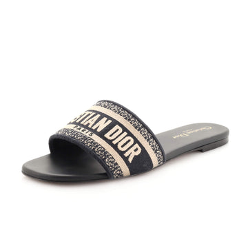 Christian Dior Women's Dway Flat Sandals Embroidered Canvas