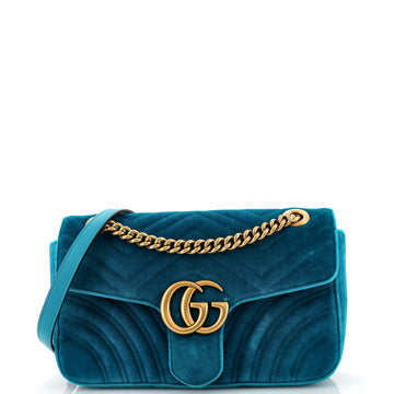 Gucci GG Marmont Flap Bag Matelasse Velvet Small
