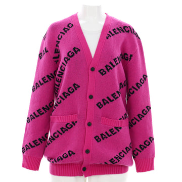 Balenciaga All Over Logo Cardigan Wool