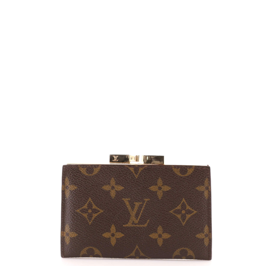 Louis Vuitton Monogram Kisslock Pouch Coin Purse Change French Co Usa  6lva627a Brown Coated Canvas Clutch, Louis Vuitton