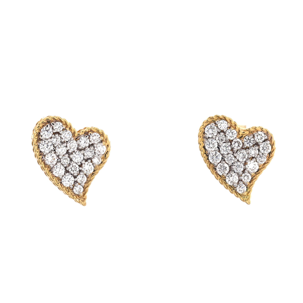 18K YELLOW GOLD TINY TREASURES HEART EARRINGS - Roberto Coin - North America