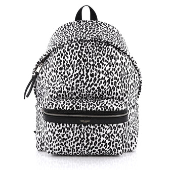 Saint Laurent City Backpack Printed Canvas Black