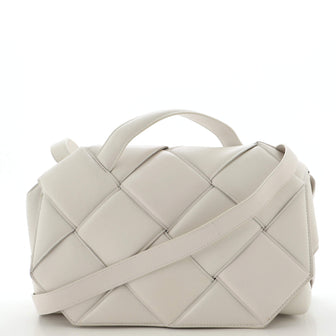 Bottega Veneta Cassette Top Handle Flap Bag Padded Maxi Intrecciato Leather
