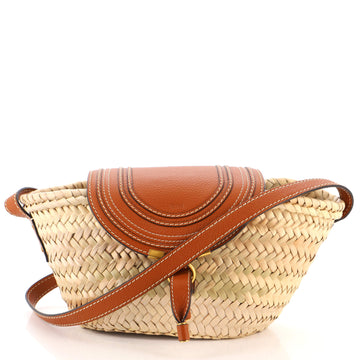 Chloe Marcie Basket Bag Raffia and Leather Small