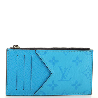 Louis Vuitton Coin Card Holder Monogram Taigarama Blue 21663379