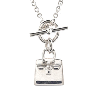 Hermes Birkin Amulette Pendant Necklace Sterling Silver