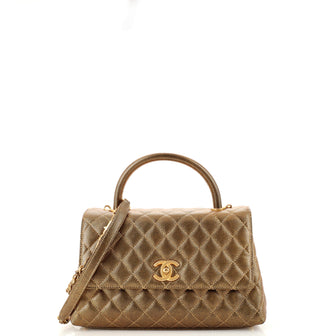 Chanel Coco Top Handle Bag Quilted Caviar Small