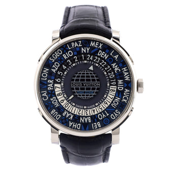Louis Vuitton Escale Time Zone Automatic Watch Stainless Steel and Alligator 41