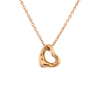 Tiffany & Co. Elsa Peretti Open Heart Pendant Necklace 18K Rose Gold 7mm