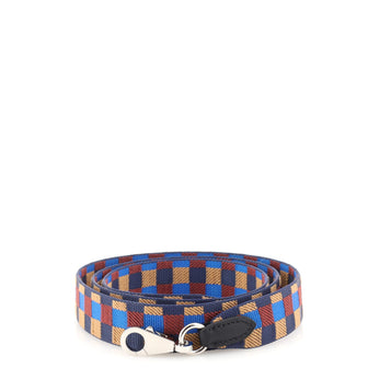 Hermes Sangle Shoulder Strap Maxi Quadrille Canvas 25