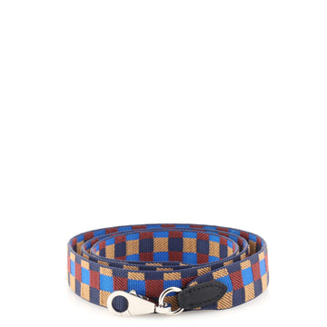 Hermes Sangle Shoulder Strap Maxi Quadrille Canvas 25