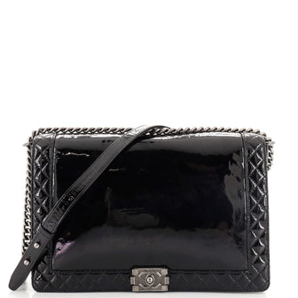 Chanel Reverso Boy Flap Bag Patent Large