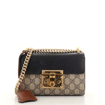 Gucci Padlock Shoulder Bag GG Coated Canvas and Leather Small