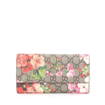 Gucci Continental Wallet Blooms Print GG Coated Canvas