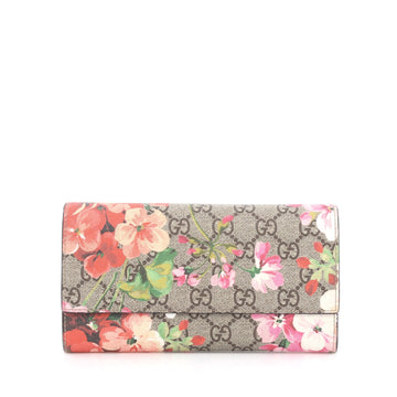 Gucci Continental Wallet Blooms Print GG Coated Canvas