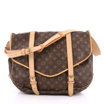 Louis Vuitton Saumur Handbag Monogram Canvas 43 Brown