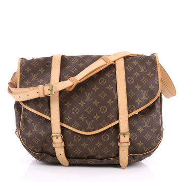 Louis Vuitton Saumur Handbag Monogram Canvas 43 Brown