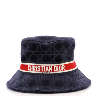Christian Dior Teddy D Bucket Hat Cannage Embroidered Velvet