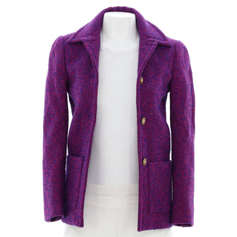 Saint Laurent Women's Button-Up Jacket Tweed