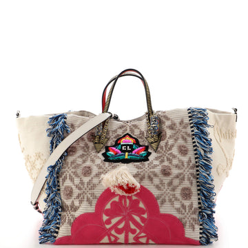 Christian Louboutin Caba Tote Motif Embroidered Jacquard Large