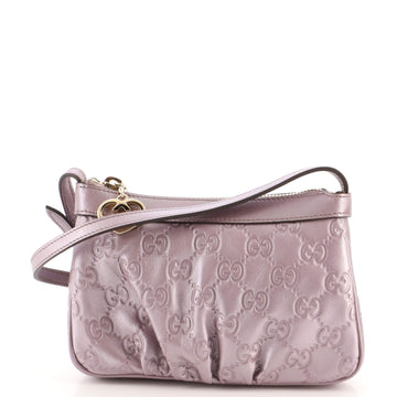 Gucci Lovely Heart Interlocking G Crossbody Bag Guccissima Leather Small