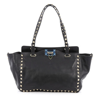 Valentino Rockstud Tote Soft Leather Small Black