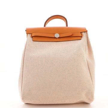 Hermes Herbag A Dos Zip Backpack Toile and Leather
