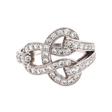 Cartier Agrafe Ring 18K White Gold with Diamonds Large
