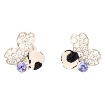 Tiffany & Co. Paper Flowers Stud Earrings Platinum with Diamonds and Tanzanites