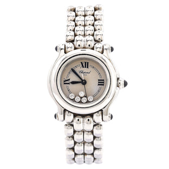 Chopard Happy Sport Classic Round Quartz Watch Stainless Steel with Floating Diamonds 26